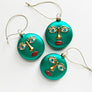 Eyelash Face Glass Ornament Teal