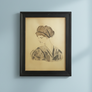 Portrait of a Woman with a Beauty Mark - Original Watercolor in Vintage Frame