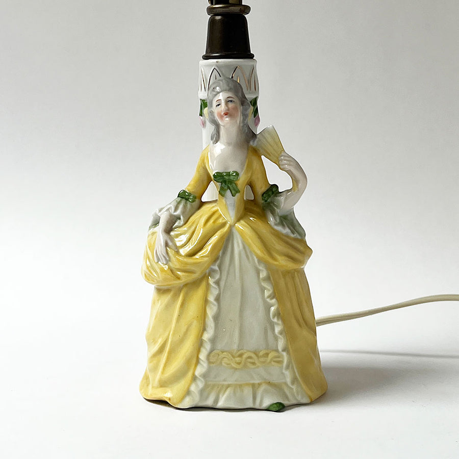 Vintage Table Lamp with Coordinating Custom Hand-Painted Shade