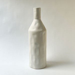 Tall Bottle Ceramic Vase Chalk