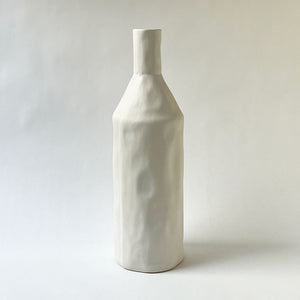 Tall Bottle Ceramic Vase Chalk