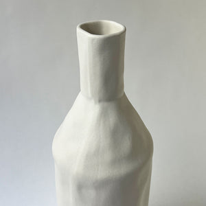 Tall Bottle Ceramic Vase Chalk