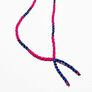 Lariat Hand-Beaded Necklace (Magenta)