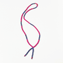 Lariat Hand-Beaded Necklace (Magenta)
