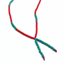 Lariat Hand-Beaded Necklace (Red)