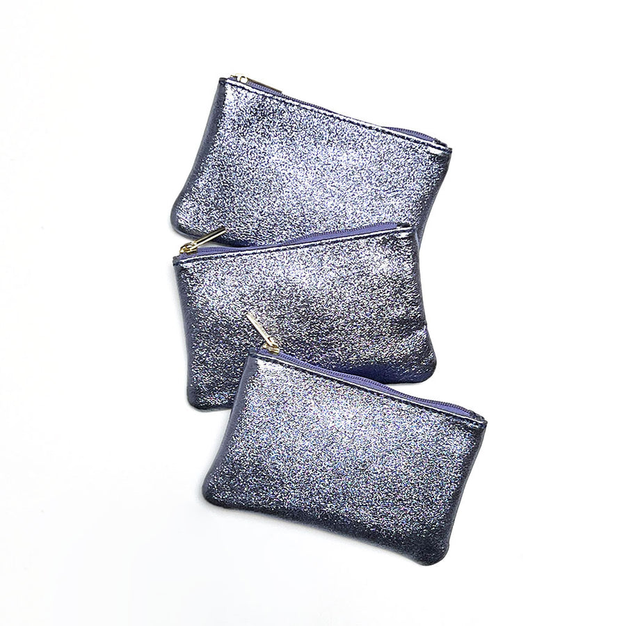 Soft Lilac Metallic Leather Pouch