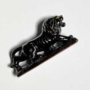 Vintage Black Ceramic Lion Made in Japan