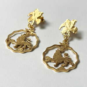 Golden Lion Earrings