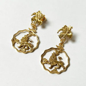 Golden Lion Earrings