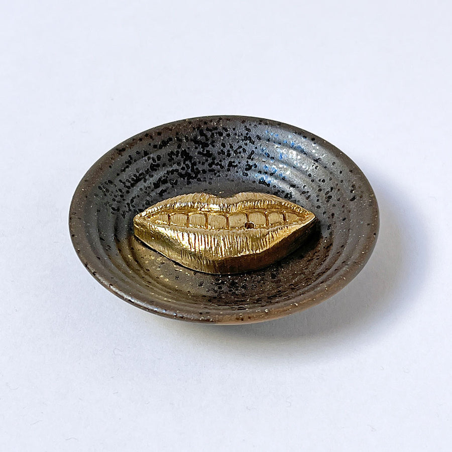 PATCH NYC Smiling Lips Solid Brass Incense Burner