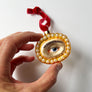Lover's Eye with Pearl Border Glass Ornament