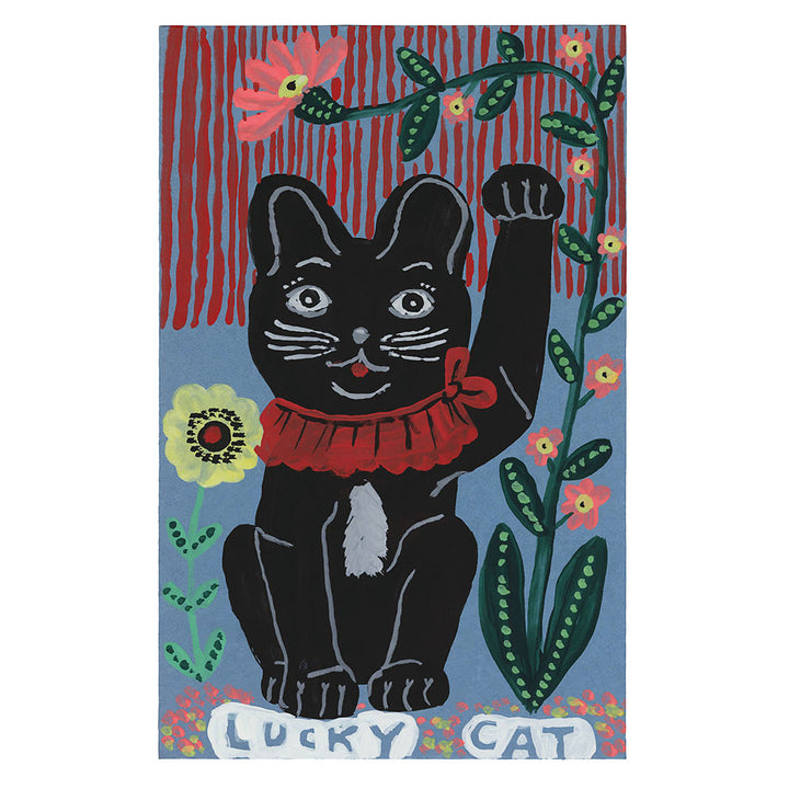 Nathalie Lété: Lucky Cat, Original Painting