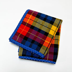 Primary Color Plaid Flannel Scarf