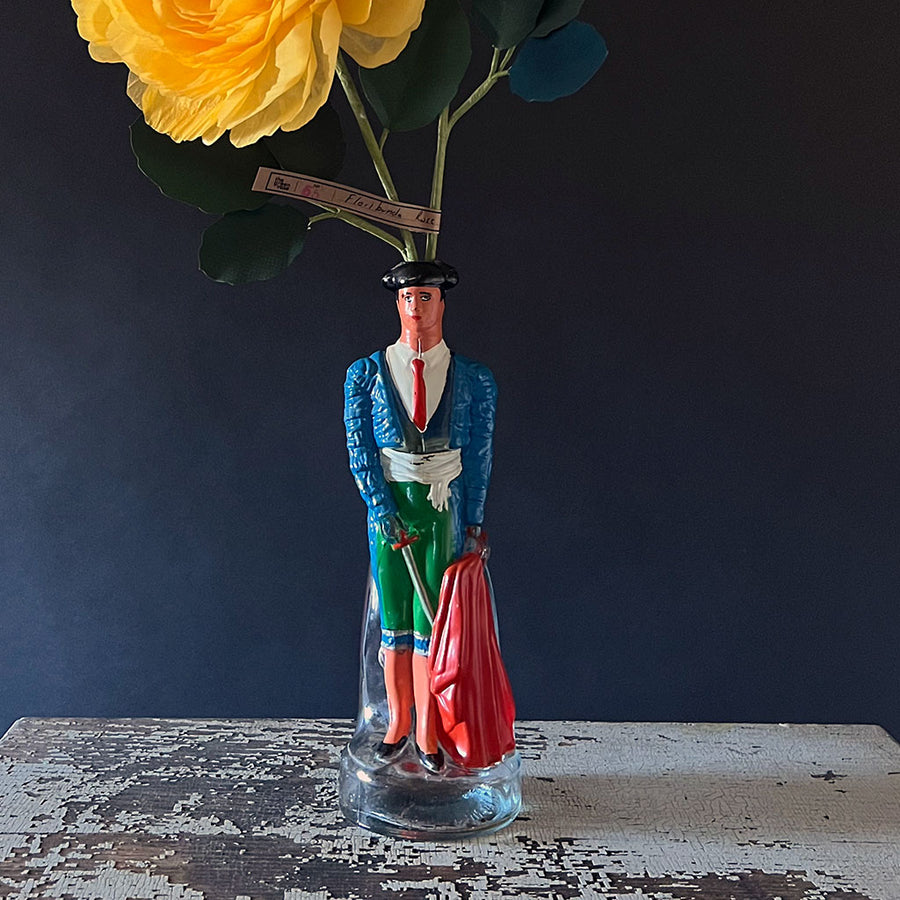 Vintage Figural Matador Painted Glass Liquor Bottle Made in Spain (Copy)