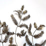 Vintage Brass Flower Stems & Leaf Branches (Set of Six)