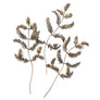 Vintage Brass Flower Stems & Leaf Branches (Set of Six)
