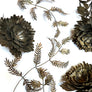 Vintage Brass Flower Stems & Leaf Branches (Set of Six)