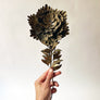 Vintage Brass Flower Stems & Leaf Branches (Set of Six)