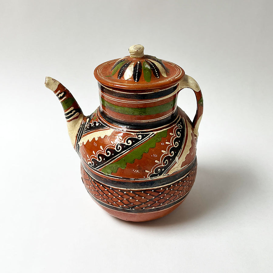 Vintage Rustic Ceramic Teapot Made in Mexico
