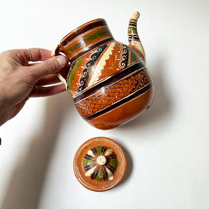 Vintage Rustic Ceramic Teapot Made in Mexico