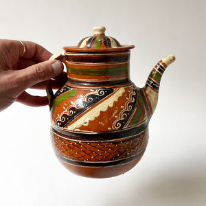 Vintage Rustic Ceramic Teapot Made in Mexico