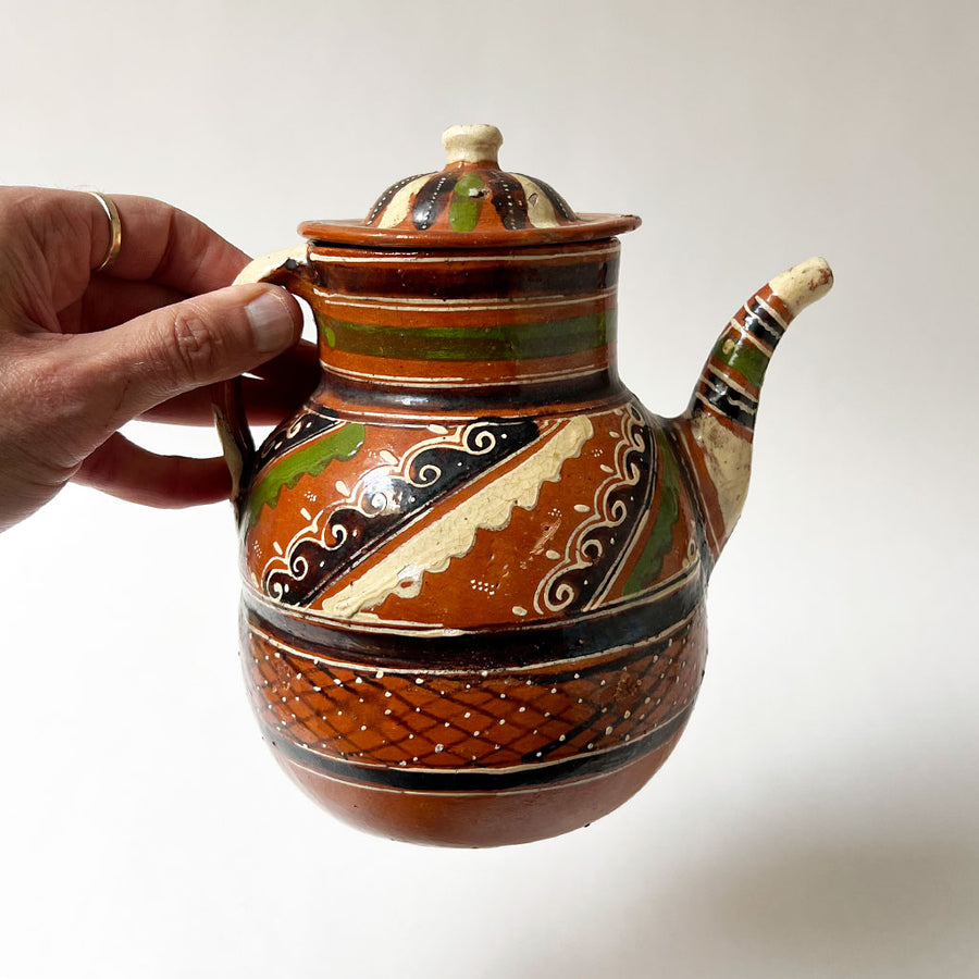 Vintage Rustic Ceramic Teapot Made in Mexico