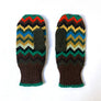 Multi Color Zig Zag Mittens Dark 100% Wool