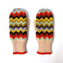 Multi Color Zig Zag Mittens Light 100% Wool