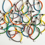 Happy Face Beaded Bracelet (Brown & Green)