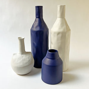 Tall Bottle Ceramic Vase Chalk