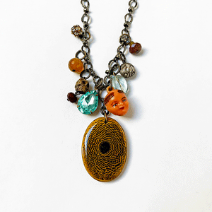 Treasure Necklace: Petrified Wood Oval Drop