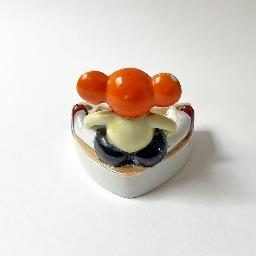 Vintage Seated Mouse Ceramic Ashtray Made in Japan