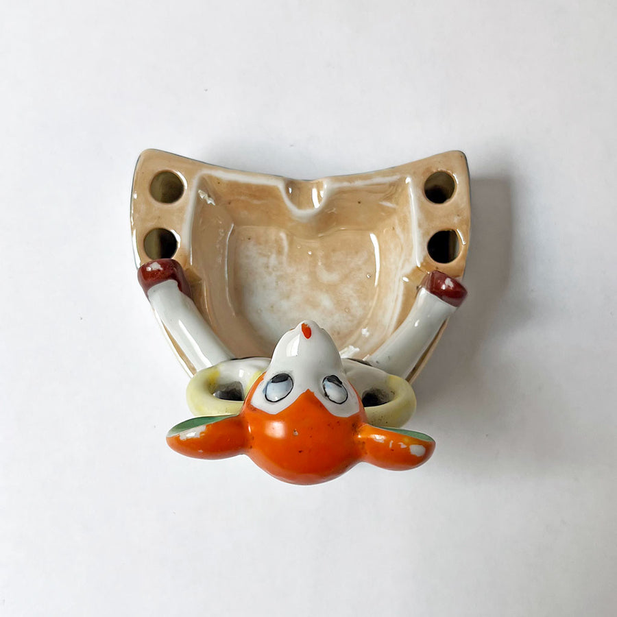 Vintage Seated Mouse Ceramic Ashtray Made in Japan