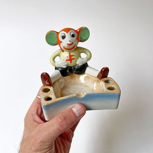 Vintage Seated Mouse Ceramic Ashtray Made in Japan