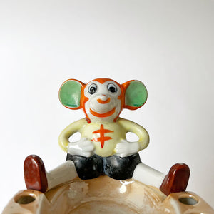 Vintage Seated Mouse Ceramic Ashtray Made in Japan