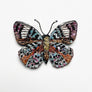 Beaded Multi-Color Speckled Butterfly Embroidered Pin by Trovelore