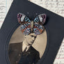 Beaded Multi-Color Speckled Butterfly Embroidered Pin by Trovelore