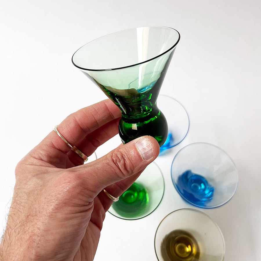 Vintage Drinking Glasses Multi Color (Set of 6)