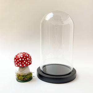 Hand Painted Mushroom Specimen in a Glass Dome (B)