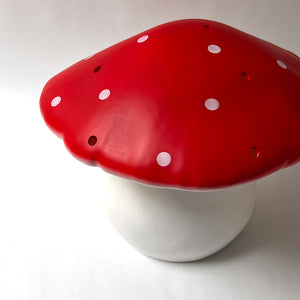 Red Cap Mushroom Sculpture Table Lamp