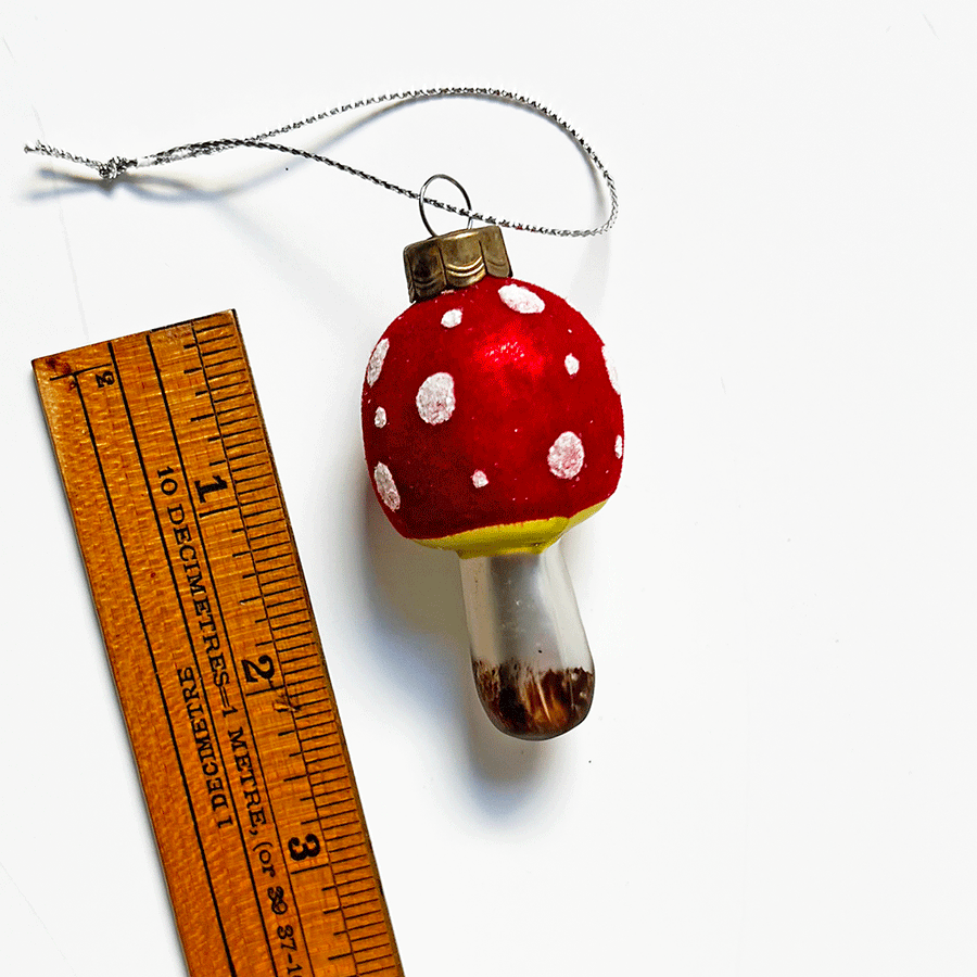 Classic Red Cap Mushroom Glass Ornament