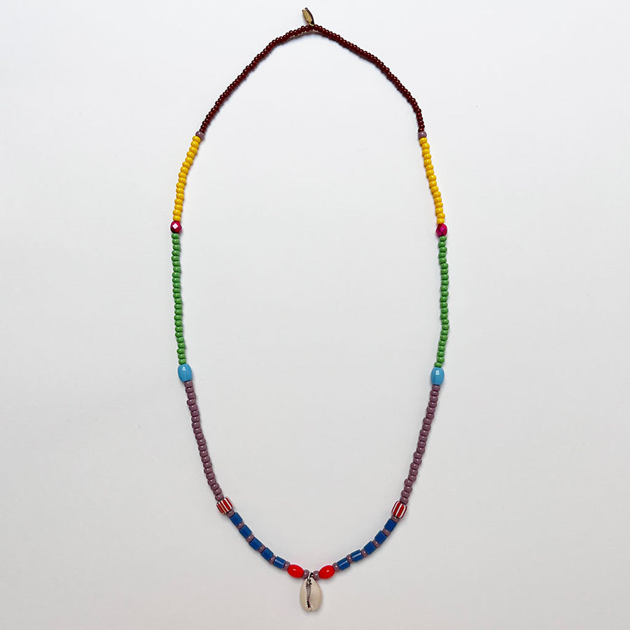 Shell & Mixed Beads Strand Necklace (F)