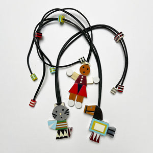 Multi-Color Polished Lucite Necklace: Horse