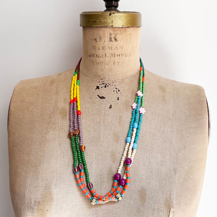 Mixed Beads Strand Necklace (I)