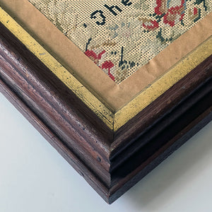 The Child's Amusement - Original Victorian Needlework in Vintage Frame