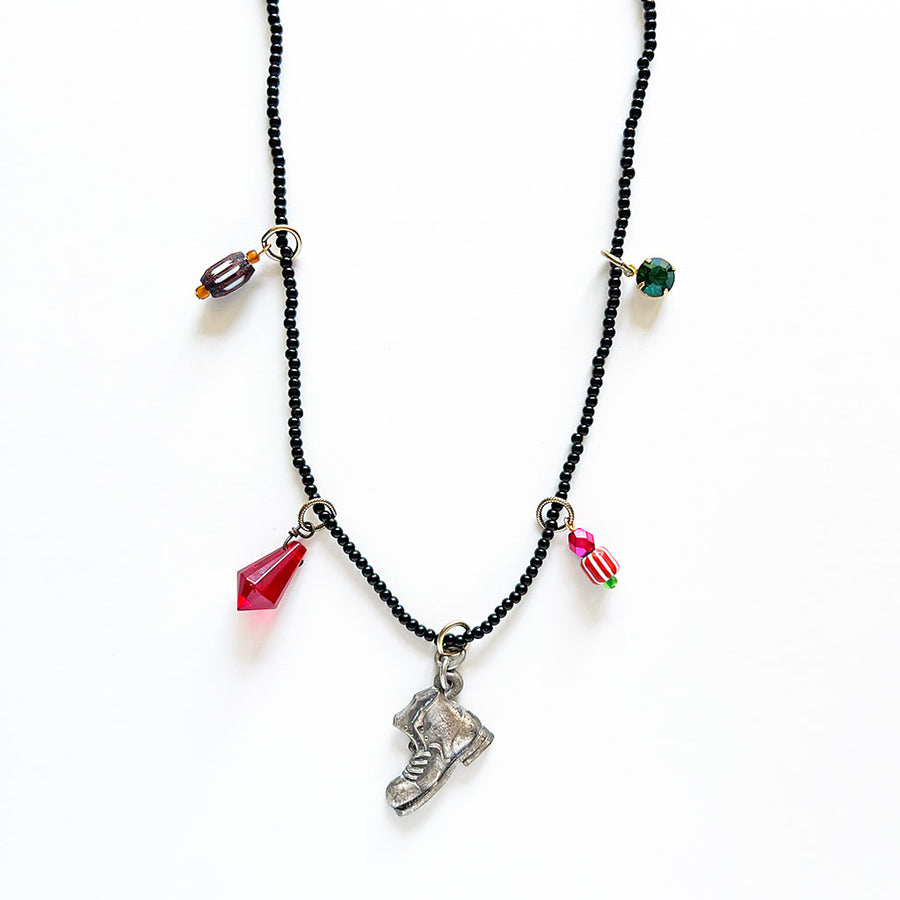 Collage Necklace: Black (10-13)