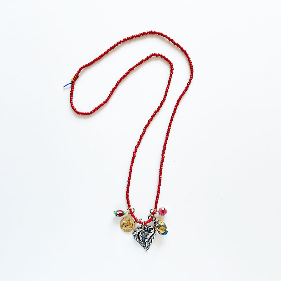 Collage Necklace: Red (10-15)