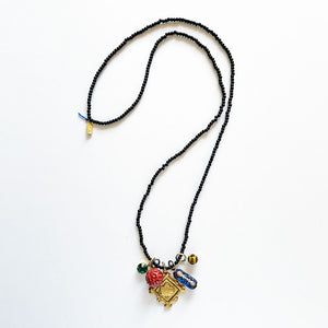 Collage Necklace: Black (10-17)