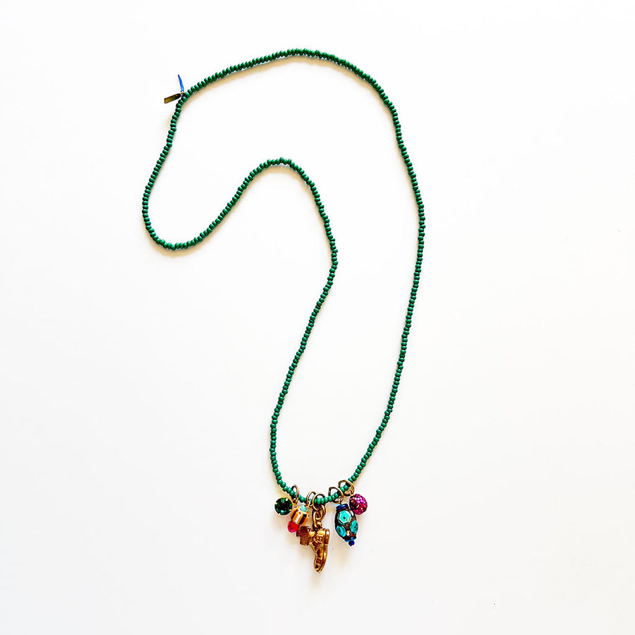 Collage Necklace: Green (10-1)