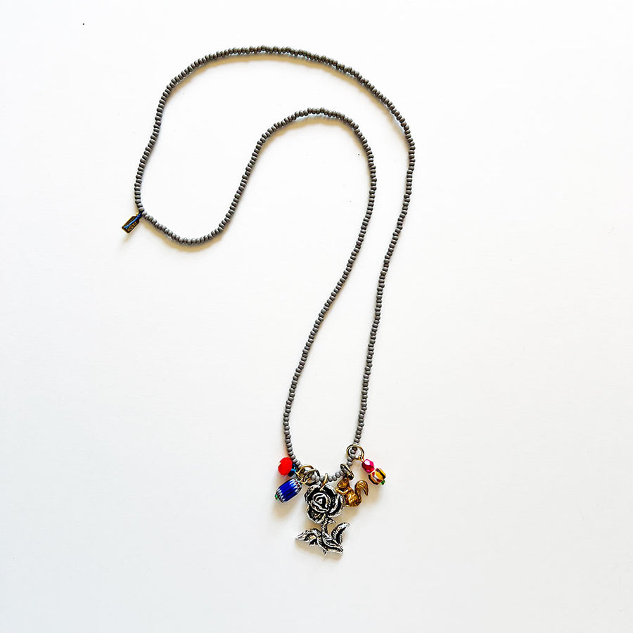 Collage Necklace: Grey (10-2)